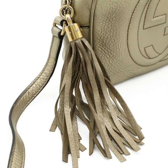 GUCCI Gold Leather Shoulder Bag - Picture 8 of 9